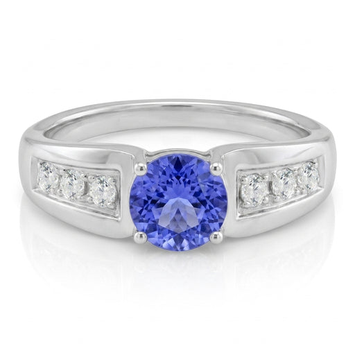 Tanzanite 0.84 ct tw Ring with 0.29 ct tw Diamonds in 14kt Gold