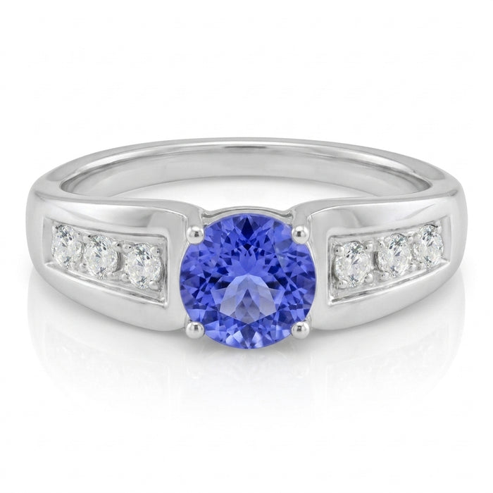 Tanzanite 0.84 ct tw Ring with 0.29 ct tw Diamonds in 14kt Gold