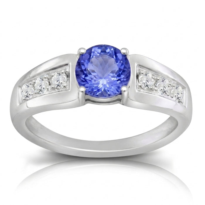 Tanzanite 0.84 ct tw Ring with 0.29 ct tw Diamonds in 14kt Gold