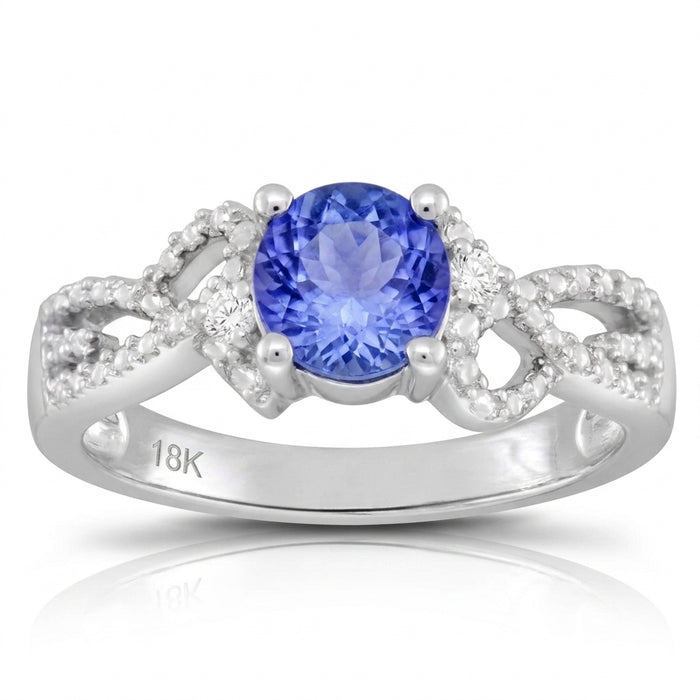 Tanzanite 0.85 ct tw Ring with 0.35 Diamonds & 14kt Gold