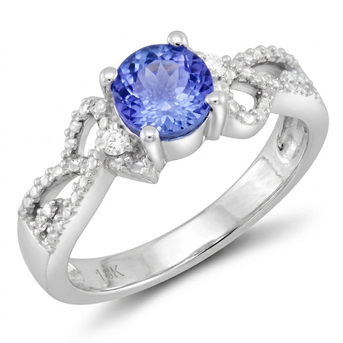 Tanzanite 0.85 ct tw Ring with 0.35 Diamonds & 14kt Gold