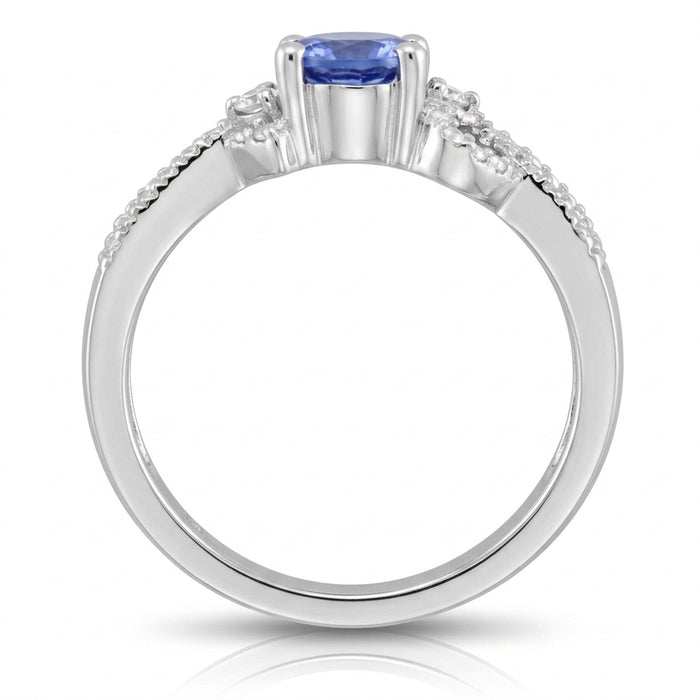 Tanzanite 0.85 ct tw Ring with 0.35 Diamonds & 14kt Gold