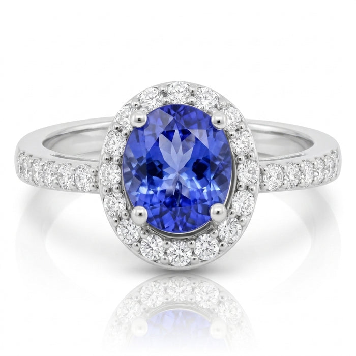 Tanzanite 0.85 ct tw Ring with 0.35 ct tw diamonds & 14kt Gold