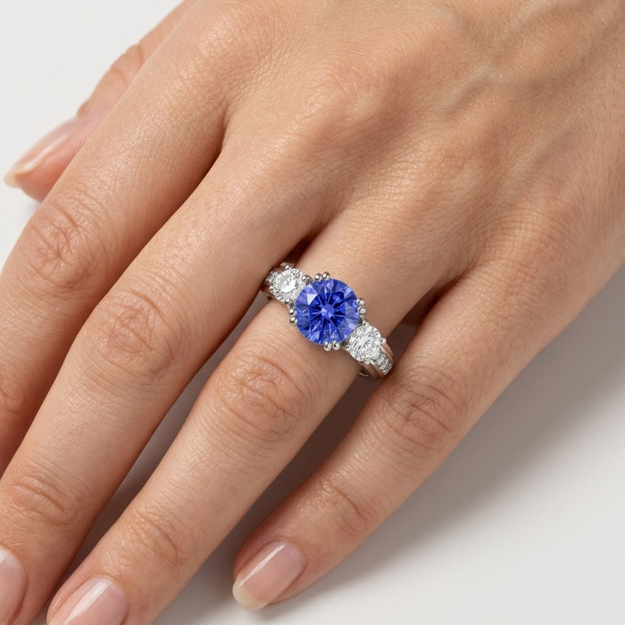 Tanzanite 0.85 ct tw Ring with 1.40 Diamonds in 14kt Gold