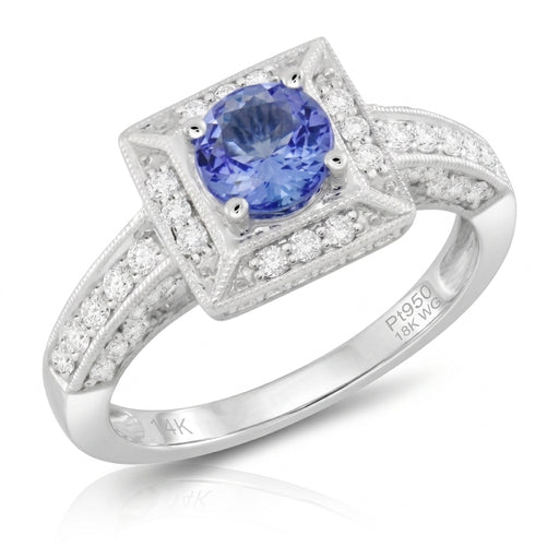 Tanzanite 0.85 ct tw Ring with 0.35 ct tw diamonds & 14kt Gold