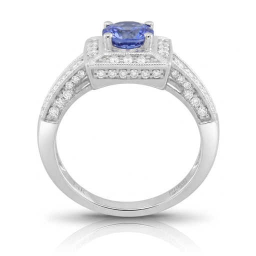 Tanzanite 1.00 ct tw Ring with 0.75 ct tw diamonds & 14kt Gold