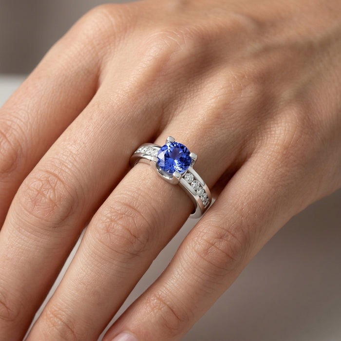Tanzanite 1.00 ct tw Ring with 0.50 Diamonds & 14kt Gold