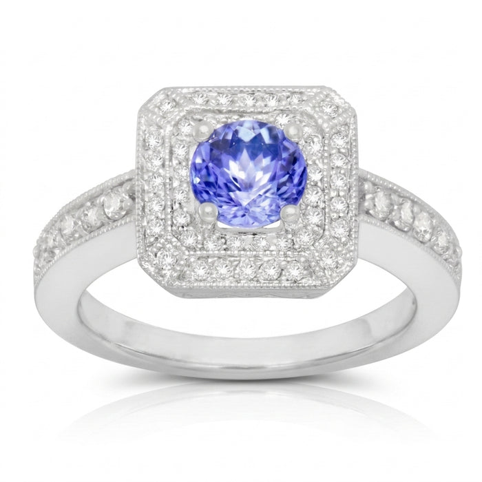 Tanzanite 1.00 ct tw Ring with 0.50 ct tw diamonds & 14kt Gold