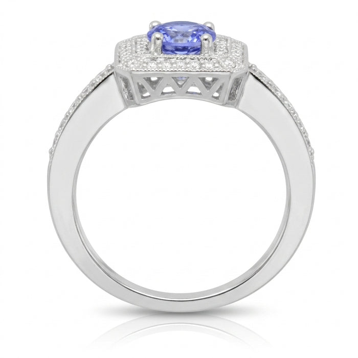 Tanzanite 1.00 ct tw Ring with 0.50 ct tw diamonds & 14kt Gold