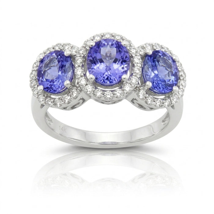Tanzanite 2.50 ct tw Ring with 0.35 ct tw Diamonds & 14kt Gold