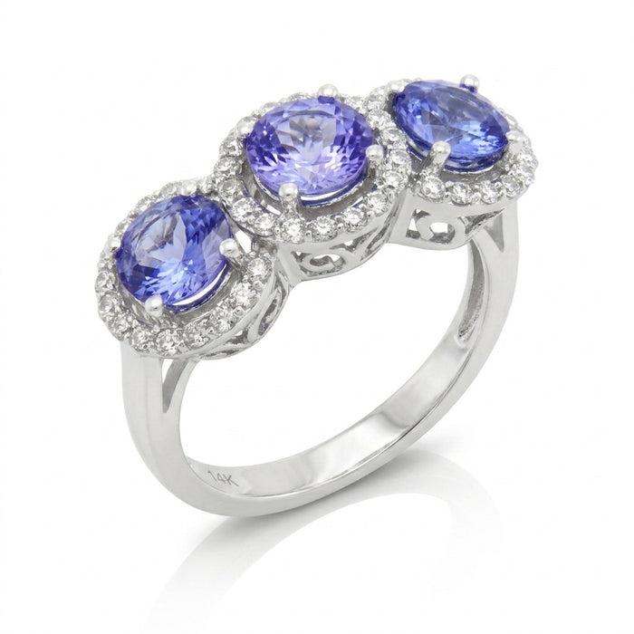 Tanzanite 2.50 ct tw Ring with 0.35 ct tw Diamonds & 14kt Gold