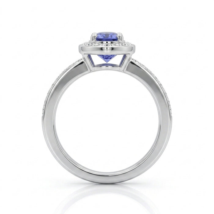 Tanzanite 0.90 ct tw Ring with 0.50ct tw Diamonds in 14kt Gold