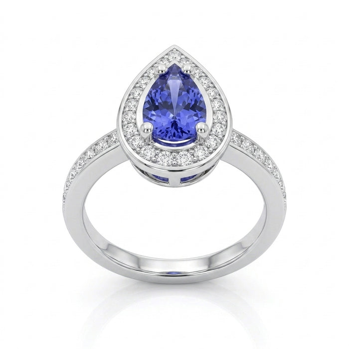 Tanzanite 0.90 ct tw Ring with 0.50ct tw Diamonds in 14kt Gold