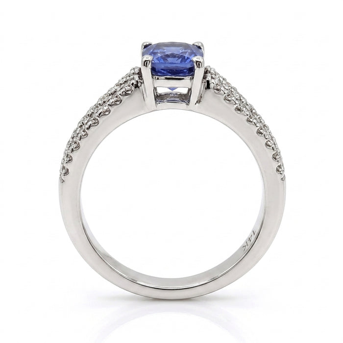 Tanzanite 0.90 ct tw Ring with 0.20ct tw Diamonds in 14kt Gold