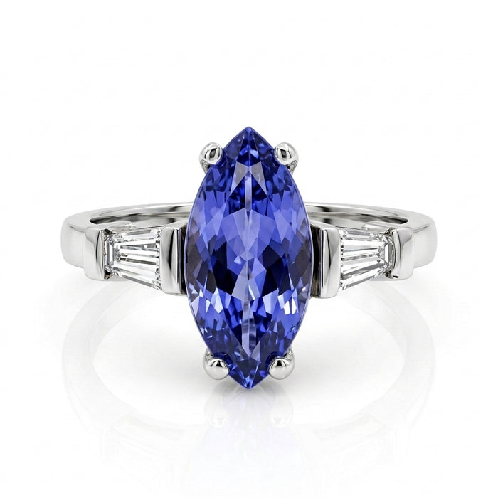 Tanzanite 1.30ct tw Ring with 0.35ct tw Diamonds in 14kt Gold