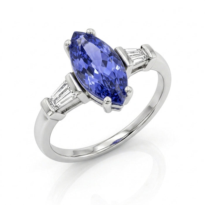 Tanzanite 1.30ct tw Ring with 0.35ct tw Diamonds in 14kt Gold