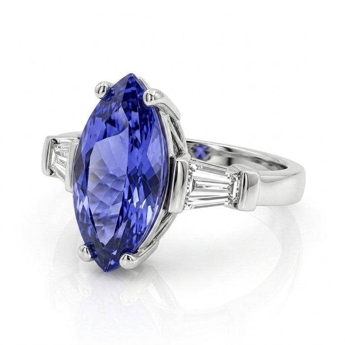 Tanzanite 1.30ct tw Ring with 0.35ct tw Diamonds in 14kt Gold