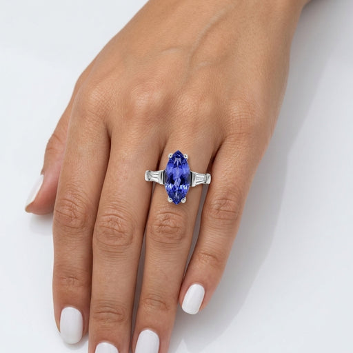 Tanzanite 1.30ct tw Ring with 0.35ct tw Diamonds in 14kt Gold