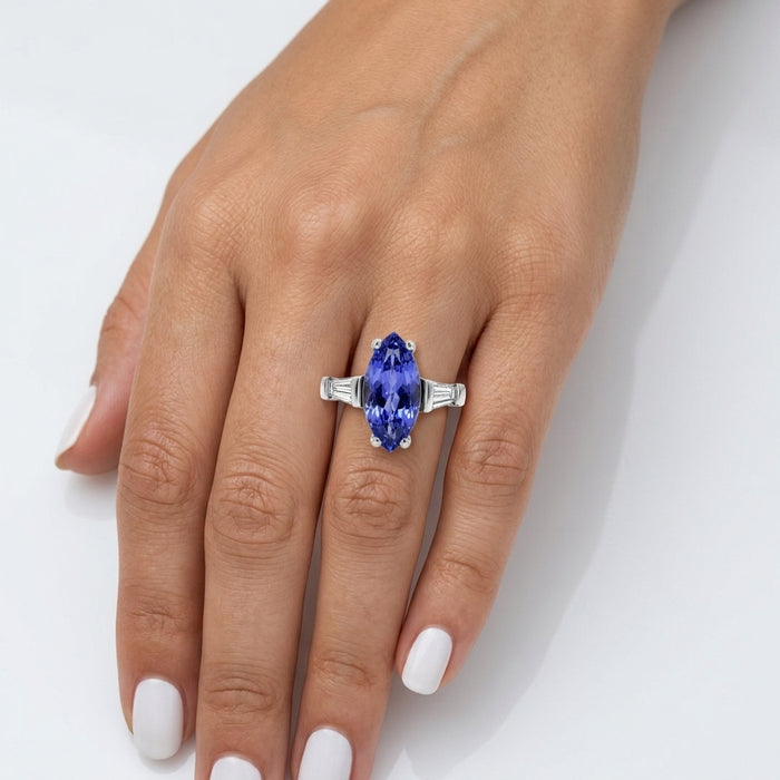 Tanzanite 1.30ct tw Ring with 0.35ct tw Diamonds in 14kt Gold