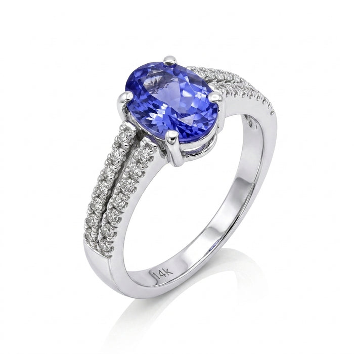 Tanzanite 1.40ct tw Ring with 0.20ct tw Diamonds in 14kt Gold