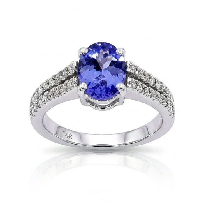 Tanzanite 1.40ct tw Ring with 0.20ct tw Diamonds in 14kt Gold
