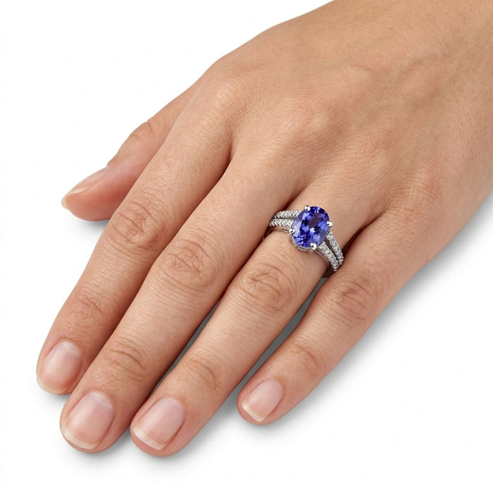 Tanzanite 1.40ct tw Ring with 0.20ct tw Diamonds in 14kt Gold
