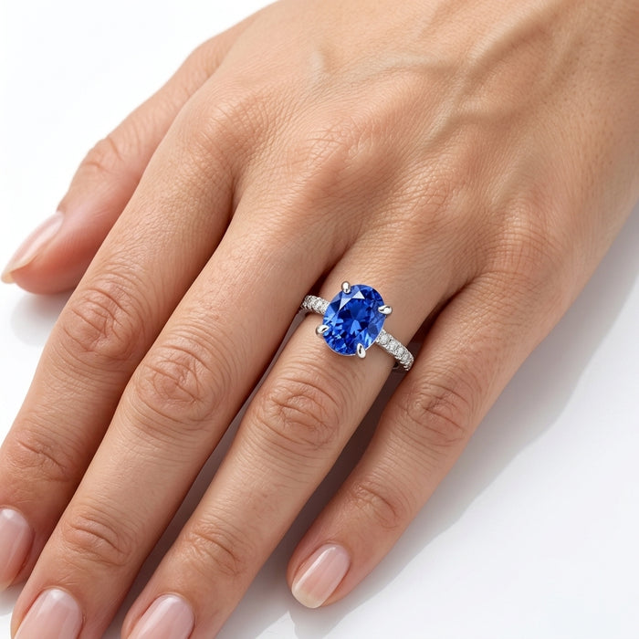 Tanzanite 1.40ct tw Ring with 0.25ct tw Diamonds in 14kt Gold