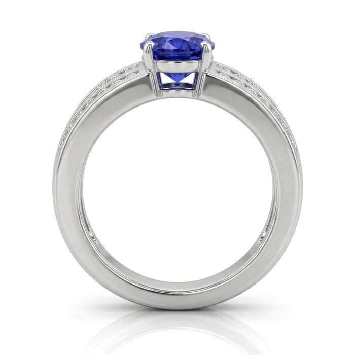 Tanzanite 1.25ct Ring with 0.70ct Diamonds in 14kt Gold