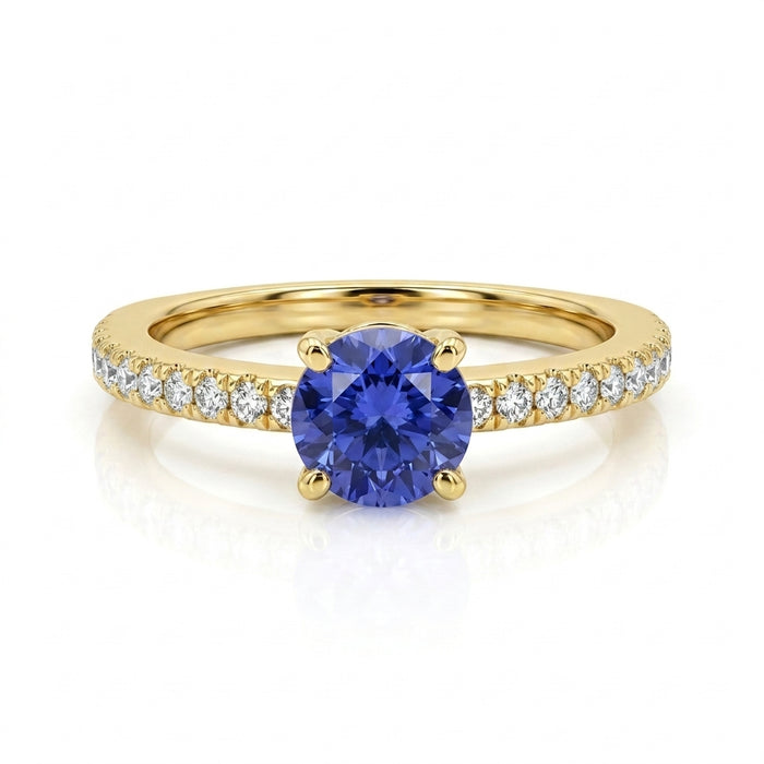 Tanzanite 0.50ct Ring with 0.40ct Diamonds in 14kt Gold