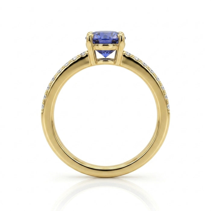 Tanzanite 0.50ct Ring with 0.40ct Diamonds in 14kt Gold