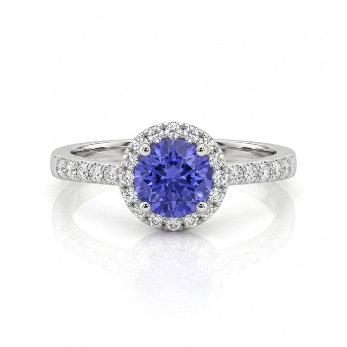 Tanzanite 1.00 ct tw Ring with 0.25 Diamonds & 14kt Gold