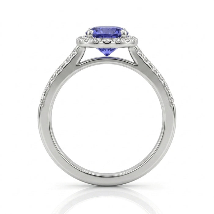 Tanzanite 1.00 ct tw Ring with 0.25 Diamonds & 14kt Gold