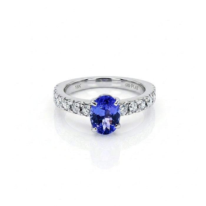 Tanzanite 1.35 ct tw Ring with 0.60 Diamonds & 14kt Gold