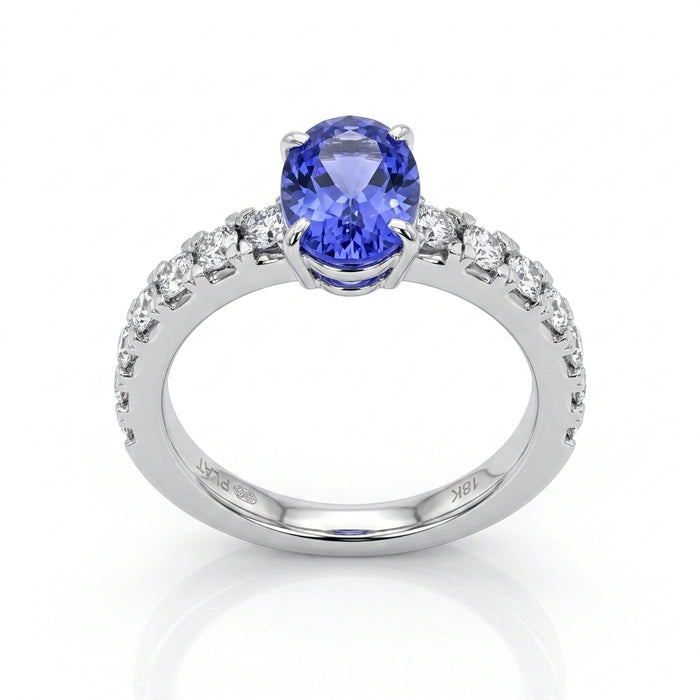 Tanzanite 1.35 ct tw Ring with 0.60 Diamonds & 14kt Gold