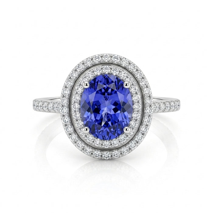 Tanzanite 1.35 ct tw Ring with 0.45 Diamonds & 14kt Gold