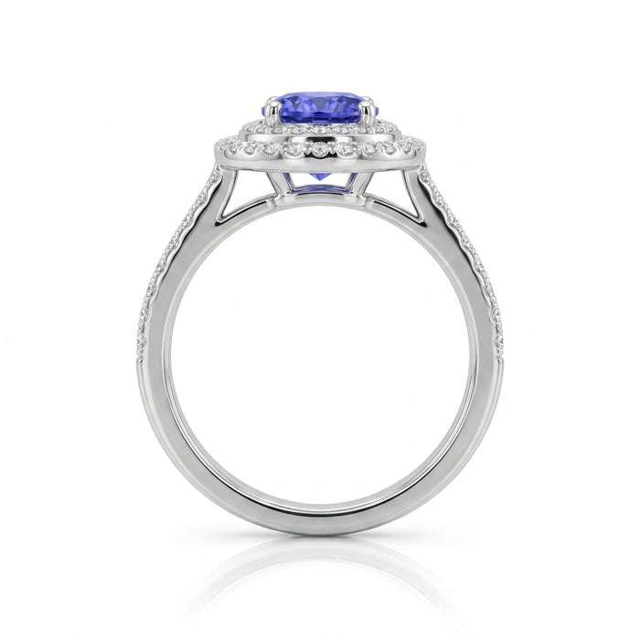 Tanzanite 1.35 ct tw Ring with 0.45 Diamonds & 14kt Gold
