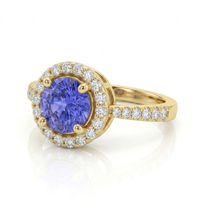 Tanzanite 1.00 ct tw Ring with 0.30 Diamonds & 14kt Gold