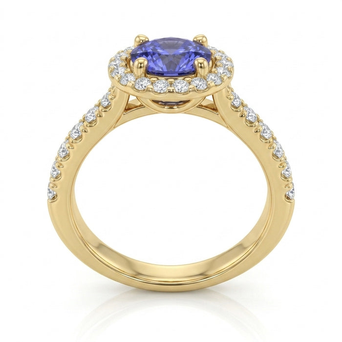 Tanzanite 1.00 ct tw Ring with 0.30 Diamonds & 14kt Gold