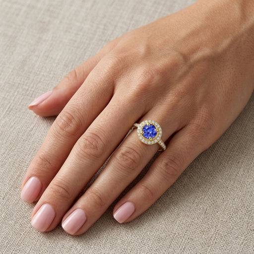 Tanzanite 1.00 ct tw Ring with 0.50ct tw Diamonds in 14kt Gold