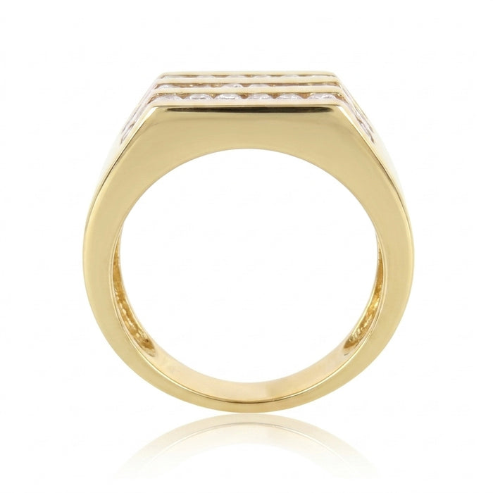 Men's Three Row Diamond Ring 1.75 ct tw 14kt Gold