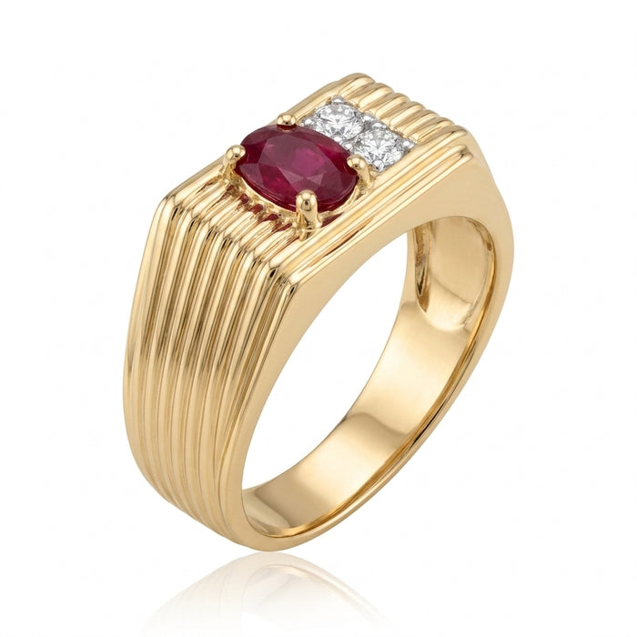 Men's Ruby 0.50ct and Diamond Ring 0.04ct tw 14kt Gold