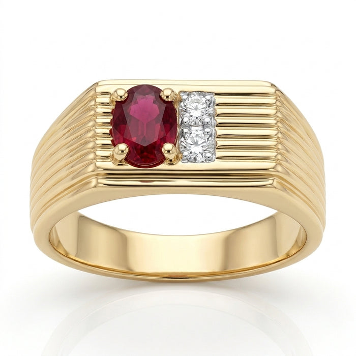 Men's Ruby 0.50ct and Diamond Ring 0.04ct tw 14kt Gold