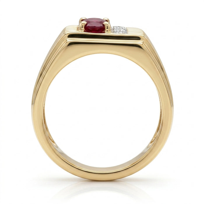 Men's Ruby 0.50ct and Diamond Ring 0.04ct tw 14kt Gold