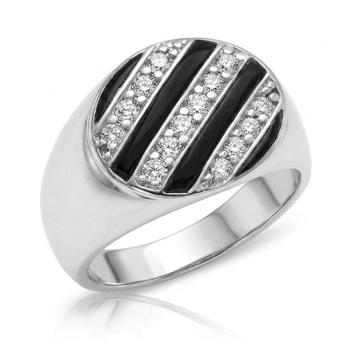 Men's Black Onyx and Diamond Ring 0.70ct tw 14kt Gold