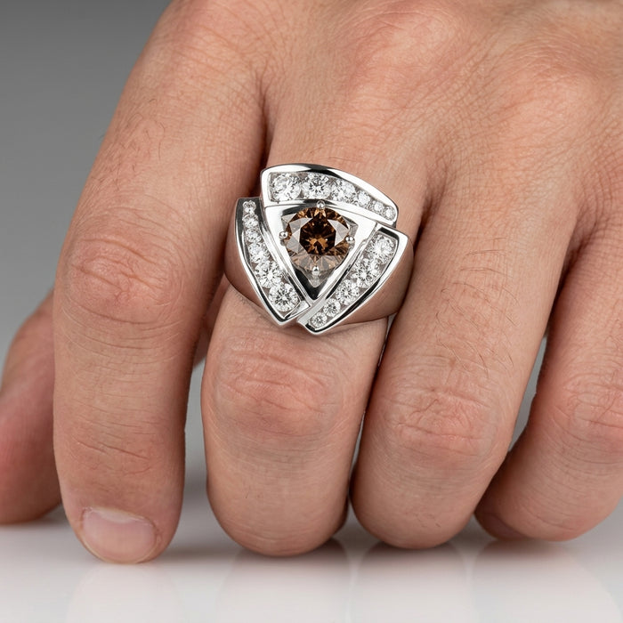 Men's Choco Diamond 2.05cttw and Diamond Ring 2.30cttw 14kt Gold