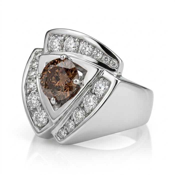 Men's Choco Diamond 2.05cttw and Diamond Ring 2.30cttw 14kt Gold