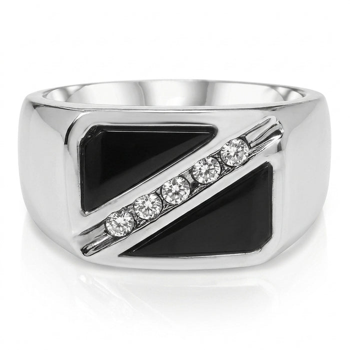 Men's Black Onyx and Diamond Ring 0.30ct tw 14kt Gold