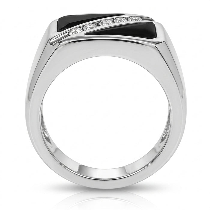 Men's Black Onyx and Diamond Ring 0.30ct tw 14kt Gold