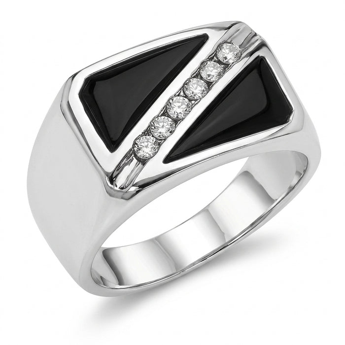 Men's Black Onyx and Diamond Ring 0.30ct tw 14kt Gold