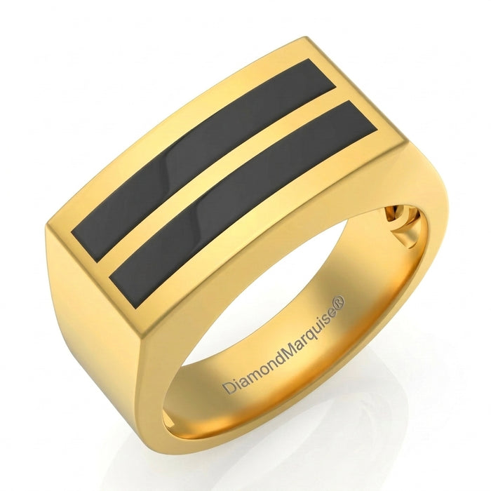 Men's Black Onyx Ring 14kt Gold & Black Onyx